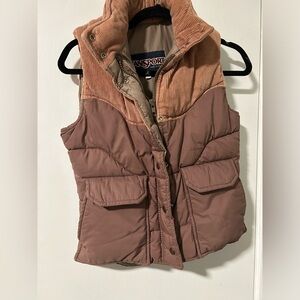 Vintage Jansport Corduroy Full Zip Puffer Vest Women’s Small USA MADE